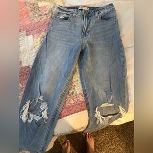 Abercrombie & Fitch Light Blue Distressed Skinny Jeans